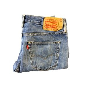 Levi's Strauss Co 501 Mens Jeans 34x32 Light Wash Denim Straight Leg